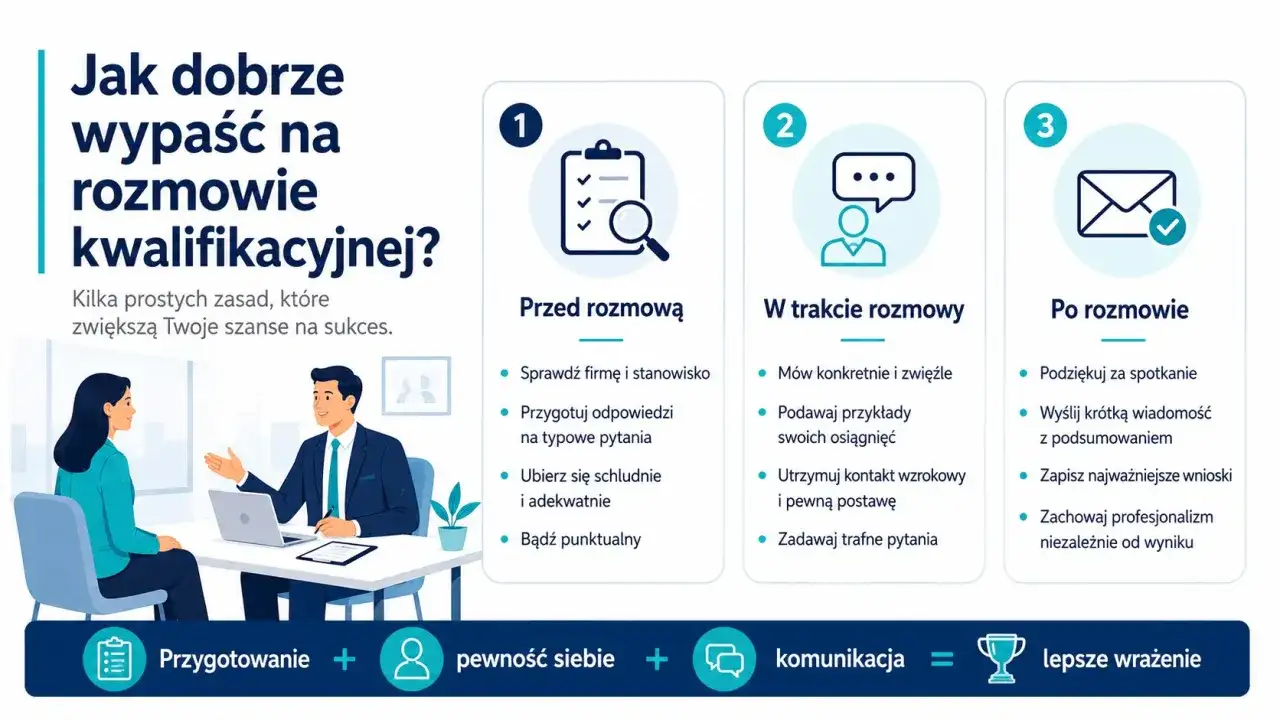 Jak się przygotować do rozmowy kwalifikacyjnej i wypaść pewnie